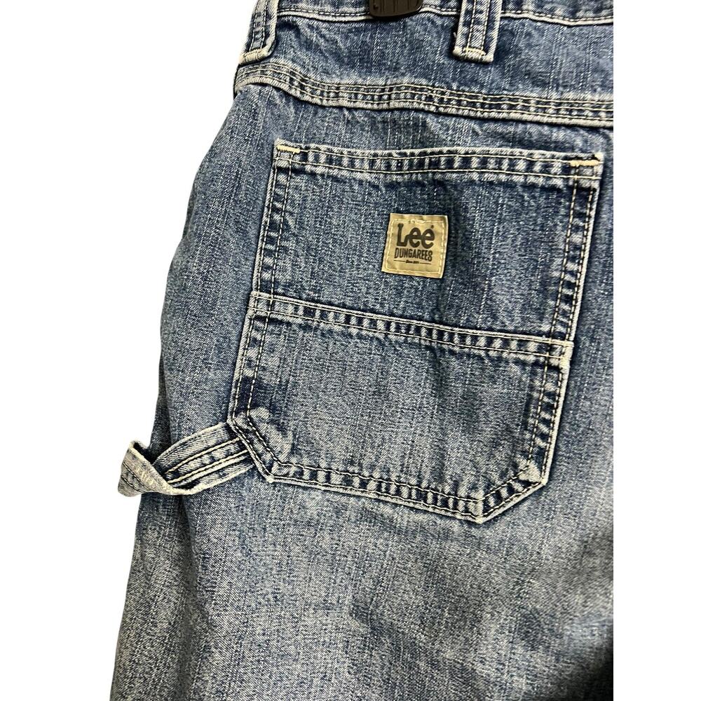 Lee Dungarees Denim Cargo Shorts Mens 34 Blue Carpenter Hammer Loop Distressed - Picture 8 of 9